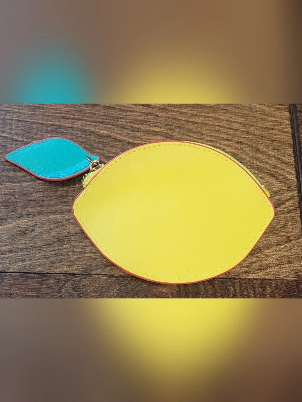 (12) PLUNDER Zippered Faux Leather Lemon Coin Purses